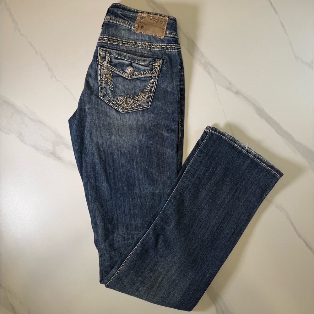 Silver Jeans Indigo Straight Leg Denim